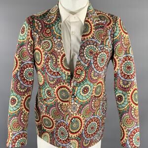 ATELIER MUNRO Size 38 Abstract Wool Peak Lapel Sport Coat